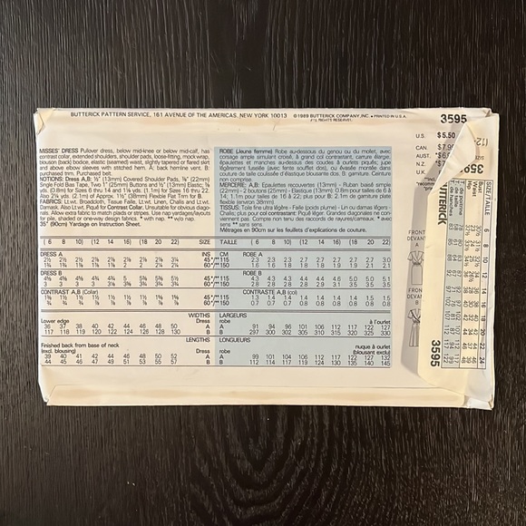 Vintage Dress Sewing Pattern: Butterick - Picture 2 of 4